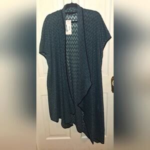 Sparkling Green Women's Size 2X Coverup Swim Long Shawl Festival Lagenlook Layer